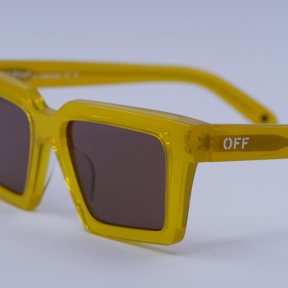 Off-White OERI142 WINDSOR 1864 Sunglasses Yellow Square Frame, Brown Lenses - Picture 7 of 10